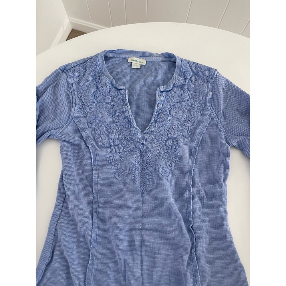 Embroidered Blue Women's Top